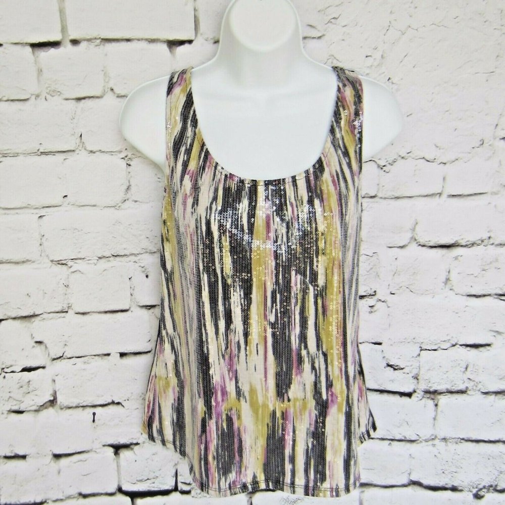 Love, Fire Sequin Tank Size M Medium Racerback, Lined front EUC buckle - Picture 4 of 6